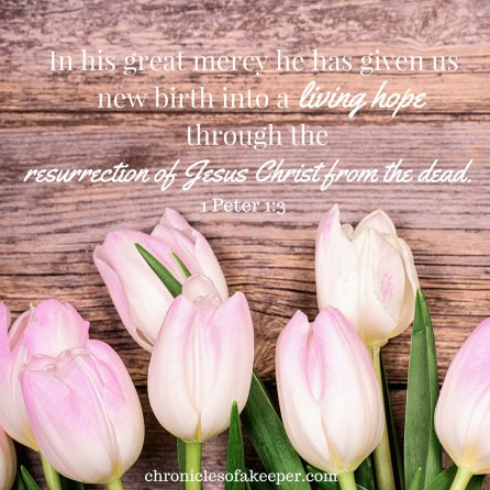 In his great mercy he has given us new birth into a living hope through the resurrection of Jesus Christ from the dead (1)